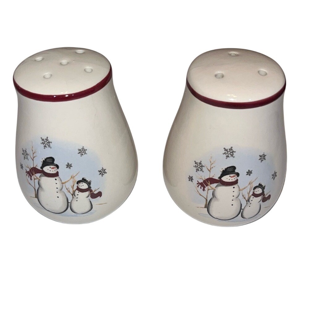 Royal Seasons Stoneware Snowmen Salt &‎ Pepper set
